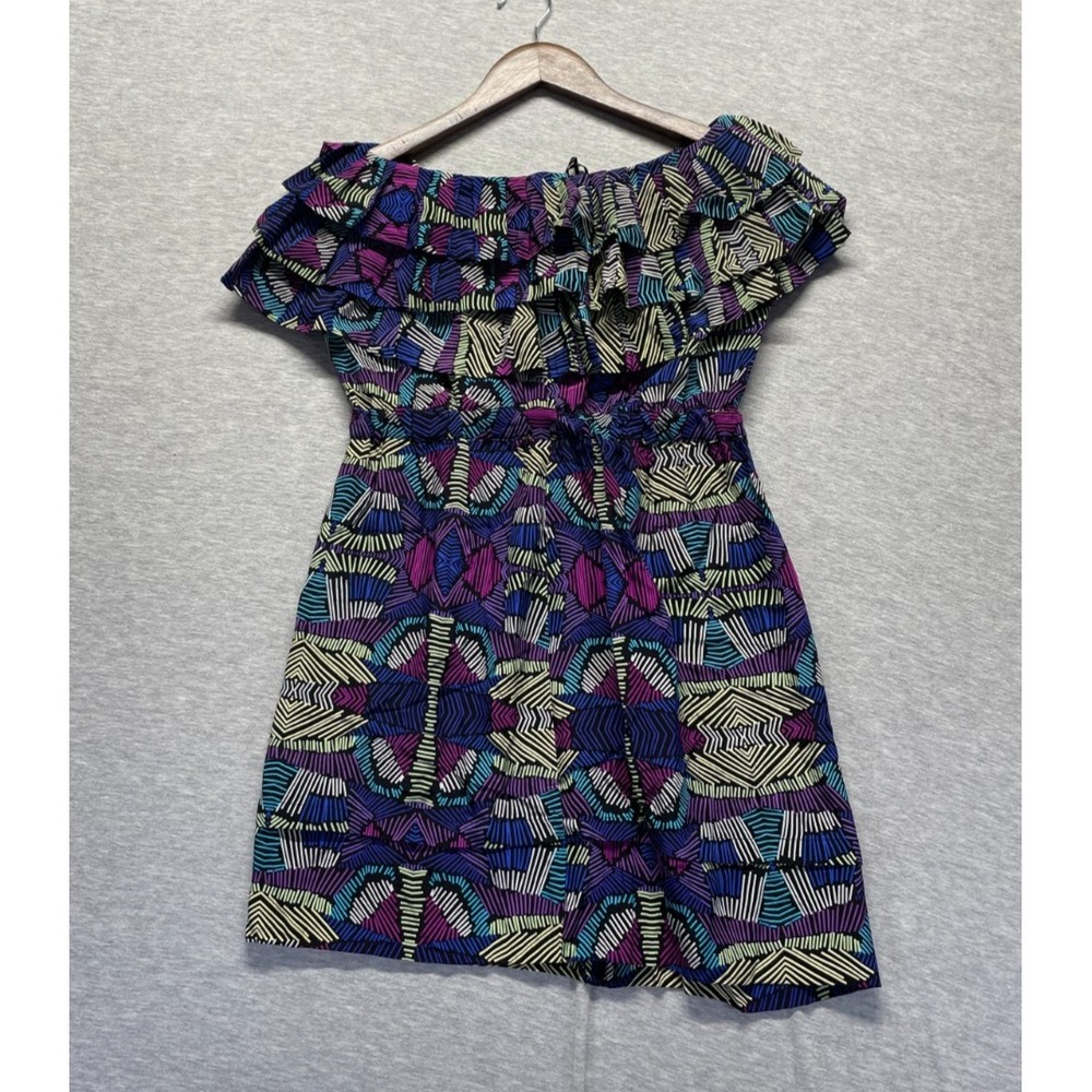 Postella Silk Mini Dress Women S Multicolor Ankara Print Ruffle Off The Shoulder